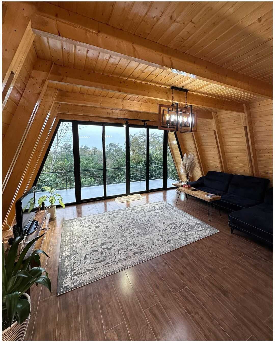 the interior of One-bedroom wooden cottage
